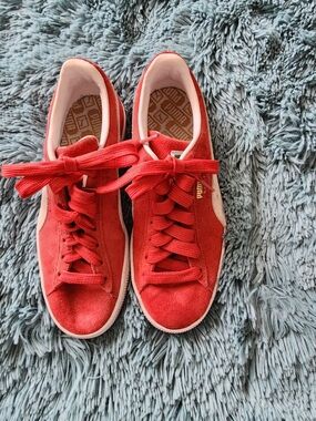 PUMA Women's Suede Classic Sneakers in Red
